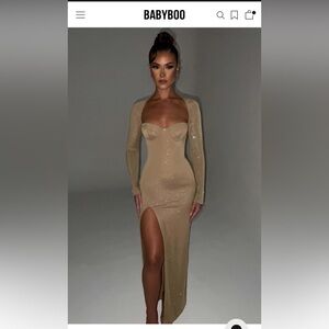 Babyboo Women's Elegant Tan Maxi Dress